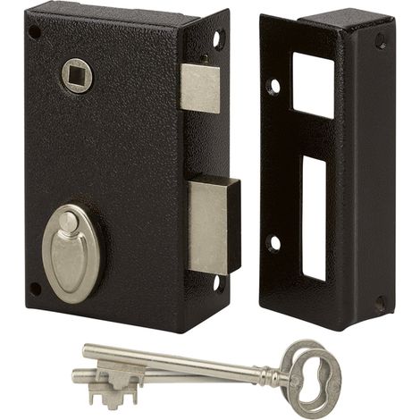 Metalux – Serrure en applique verticale à fouillot – Pêne dormant réversible – 4 gorges – Entraxe 70mm – Coffre acier cambré – Pour porte droite