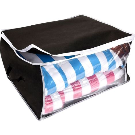 Unterbettkommode Schwarz Aufbewahrungstasche 60 x 15 x 30 cm (1/5)