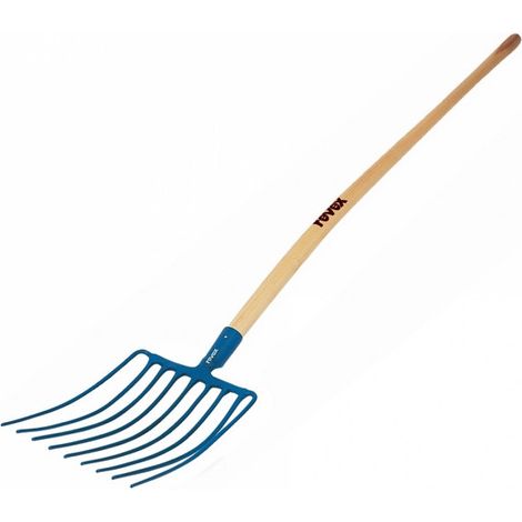 Fourche à cailloux à douille avec manche pomme en bois 9 dents 35 cm - REVEX (1/2)