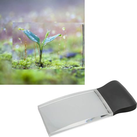 Loupe rectangulaire TH-3000 avec éclairage LED, fort grossissement, portable, style vintage (1/5)