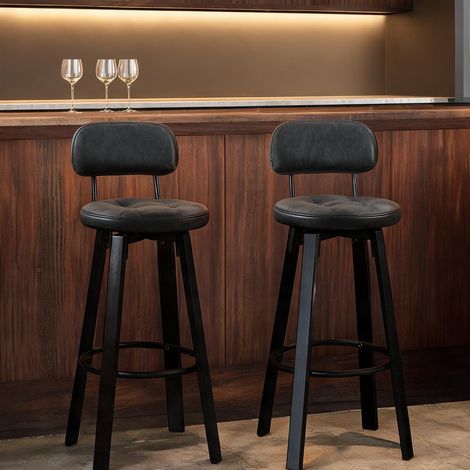 Tabouret de bar gris Oscuro en pU métal 43,5 x 35,5 x 98 cm (1/5)