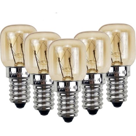 Lot de 2 ampoules pour four et micro-ondes, E14, 15 W, 230 V, 80 lm, 2700 K, résistantes aux hautes températures, jusqu'à 300 degrés
