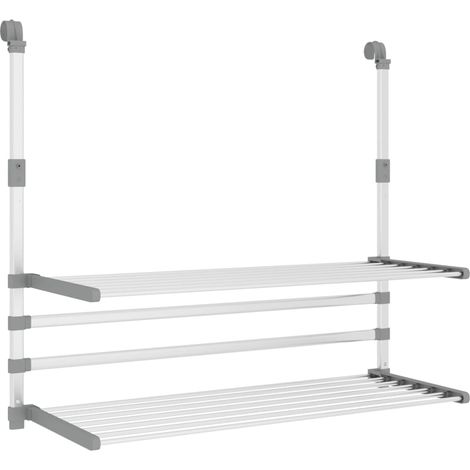 Séchoir à linge pour balcon 89x25x(60-95) cm aluminium CFW114304 (1/5)