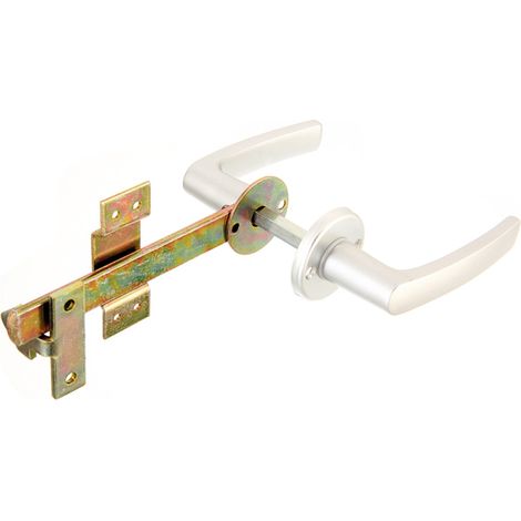 ALBERTS Flechtzaun-Einzeltorverschl., gelb vz, Drücker und Rosette aus Alu, Länge 170 mm (1/3)