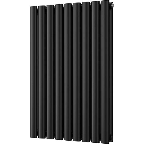 Omeara - Black Designer Radiator H800mm x W522mm Double Panel