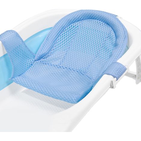 1 chaise de bain bébé, forme T, réglable, tissu mesh respirant, coussin tête intégré, pour baignoire standard (1/5)