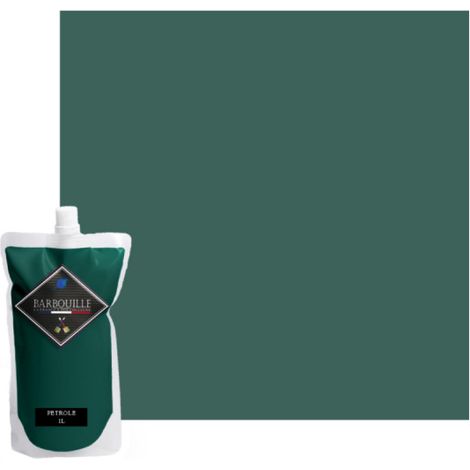 Pintura acrílica lavable satinada BARBOUILLE - Para paredes, techos, muebles y madera - 1L - Azul petróleo