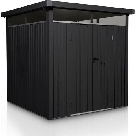 Casetta per attrezzi in metallo Lucerna 5,2 m² Antracite Casetta per attrezzi resistente alle intemperie con porte chiudibili a chiave
