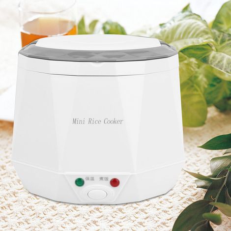Cuiseur à riz électrique portable mini 1,6 L, compatible 12 V, blanc (1/5)