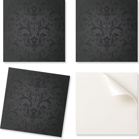 Juego de baldosas de vinilo autoadhesivas con dise帽o para sal贸n, elegante estampado vegetal, 20x20x20 cm.