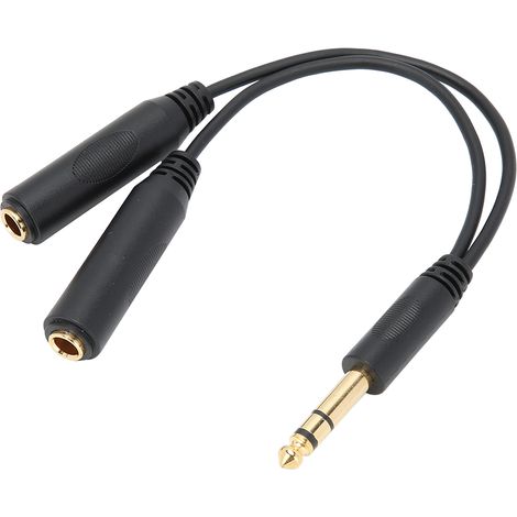 Câble adaptateur audio 1 en 2, connecteurs plaqués or, blindage en cuivre pur, jack 6,35 mm mâle vers jack 6,35 mm femelle. (1/5)