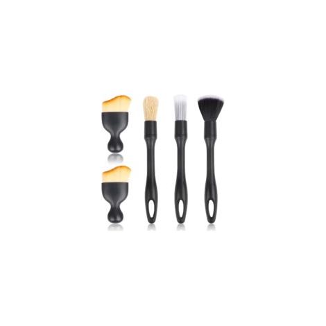 Autoreinigungsbürste – 5-teiliges Detailbürsten-Set – Weiche Synthetikfasern – Ergonomischer Griff – Effektive Innenraumreinigung – Crezuo