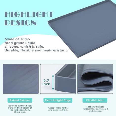 Tapis sous Évier en Silicone 55 x 86 cm, Protection Meuble Étanche (1/2)