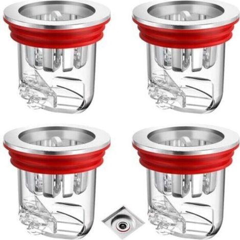 4 Pièces Clapet Anti Odeur, Transparent Anti-Odeur Drain de Sol Douche pour Machine à Laver, Trous de Drainage, Salles de Bains et Cuisines (1/5)