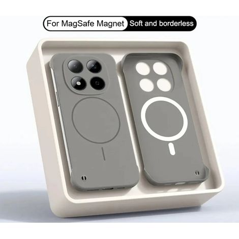 (Gris, Redmi Note 13) Coque de protection rigide en polycarbonate ultra-mince et sans bordure, compatible avec la recharge sans fil magnétique. (1/5)