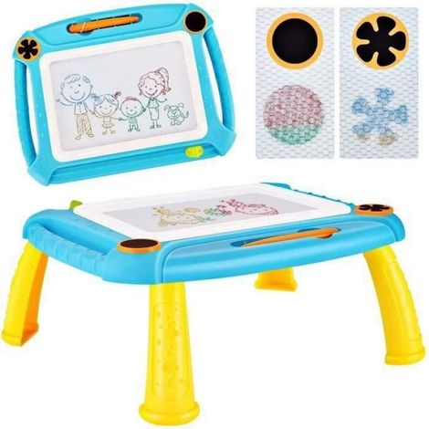 Tableau Magnétique Enfant - - Ardoise Magique Grand Format - 4 Couleurs - Bleu (1/3)