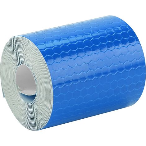 Rouleau de ruban adhésif réfléchissant de sécurité bleu de 5 cm x 3 m pour remorques, voitures et motos (1/5)