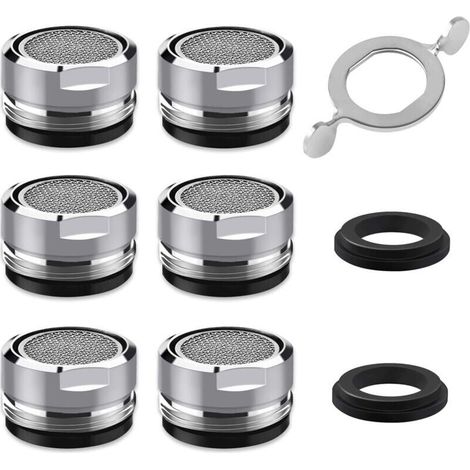Mousseur Robinet M24, 6 Pièces Aerateur Robinet Economie Eau Avec Filtre en Acier Inoxydable et ABS