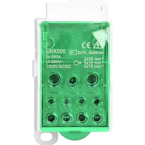 Boîte de jonction à bornes UKK500 C45 690 V 500 A unipolaire verte