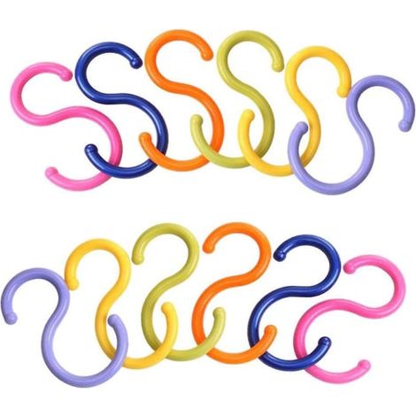 Set de 36 crochets en S en plastique polyvalents, crochets de suspension pour cuisine, dressing, salle de bain et bureau (1/4)