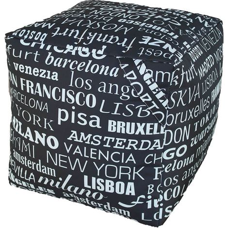 Pouf Puff Puf Cubo 40x40x40cm Big City Nero Avalli