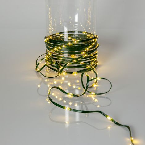 Guirlande lumineuse LED « Dew Drop Micro » pour sapin de Noël, 8 brins, 160 LED blanc chaud, vert, extérieur, 2 m (1/4)