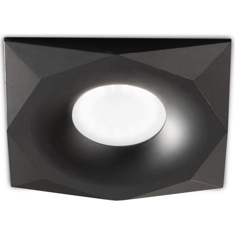 Faretto incasso nero gea led gfa1181 gu10 led ip20 alluminio lampada soffitto quadrato