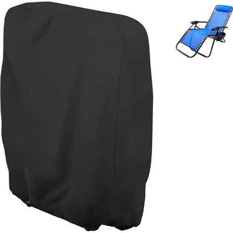 Housse de Protection pour Chaise Longue Pliante, Oxford Coupe-Vent Anti-UV Imperméable Housses pour Chaises de Jardin Pliantes, Housse de Chaise Longue de Jardin (Noir) (1/5)