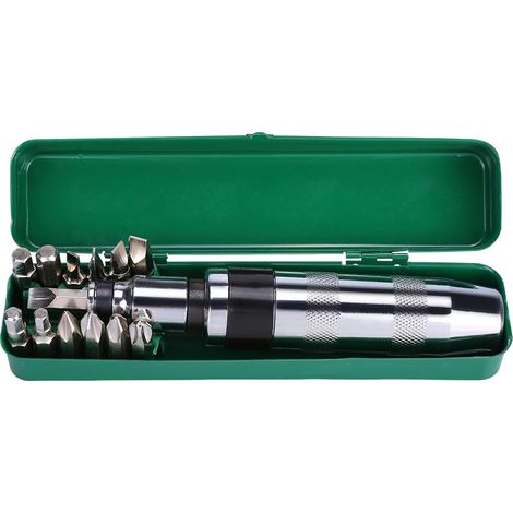 Juego de 14 destornilladores de impacto de 1/2" con estuche metálico, herramienta manual reversible para reparación. (1/5)