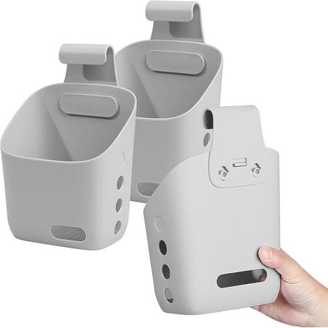 Panier de rangement suspendu gris en 3 pièces, boîte de rangement suspendue, organisateur de chevet, panier de rangement suspendu pour chambre, salle de bain, cuisine (1/5)