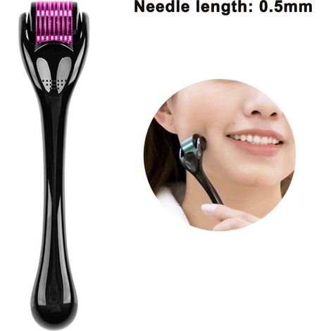 Kit de microneedling à rouleau pour le visage, la barbe et la croissance des cheveux : rouleau à micro-aiguilles en titane (540 aiguilles) pour une utilisation à domicile. (1/5)
