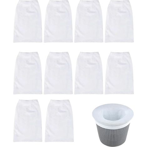 Lot de 10 chaussettes skimmer de piscine, chaussettes skimmer réutilisables, chaussettes filtrantes, chaussettes skimmer pour skimmer, piscine, étang, nettoyage de la (1/5)