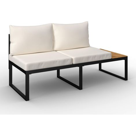 Mömax Loungegarnitur Adriano Creme Akazie/Metall/Outdoorstoff (1/5)