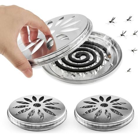 3-teiliger Halter für Mückenschutzspiralen, Halter für Mückenschutzspiralen im Außenbereich, Mückenschutzspiralenbox aus Edelstahl, yd (1/5)