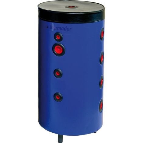 Thermador – Bouteille de mélange acier 300 L sur pieds avec 8 piquages – Isolation polyuréthane – Découplage hydraulique – BMEL300SK