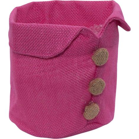 Coprivaso fucsia in juta, Ø15x12 cm (kit da 5)