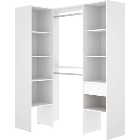 Vestidor de rincón Sonia acabado Blanco, 126.3cm(ancho) 79.4cm(fondo) 185cm(alto).