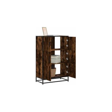 Buffet haut chêne fumé 68x35x106,5 bois d'ingénierie métal (1/5)