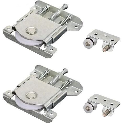 2 Paires Roulette Porte Coulissante Placard,Roulette de Coulissante,Rouleau Placard,Meubles Roues Coulissante,pour Armoires(Argent) (1/4)