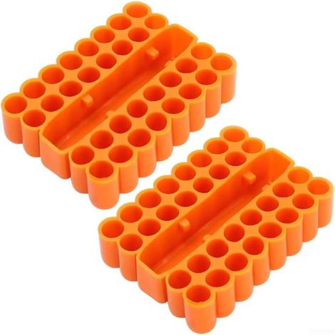 Lot de 33 boîtes de rangement pour embouts de tournevis en nid d'abeille - Support en PVC pour forets électriques - Accessoires légers et portables - Rouge, bleu, orange (2 pièces) (1/5)