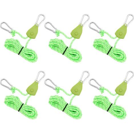 Corde de camping avec poulie à cliquet, configuration rapide pour extérieur, tente, attaches pour auvent, kayak, camping avec poulie à cliquet (1/5)