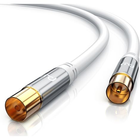 Primewire HDTV Antennenkabel mit 4-fach Schirmung IEC-Stecker zu RF-Buchse / 75 Ohm / 135dB - 1 m (1/5)