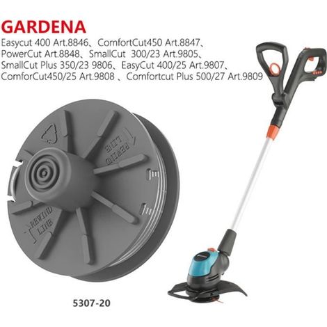 Bobine de fil de coupe Pour Gardena 5307-20,Adapté pour coupe-bordures GARDENA EasyCut 400, ComfortCut 450 et PowerCut 500 (1/4)