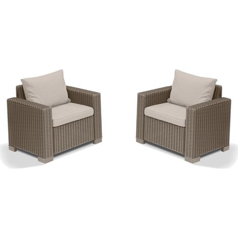Keter 2 Poltrone Con Braccioli CALIFORNIA Cappuccino (1/10)