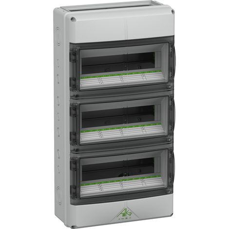 Spelsberg Minidistribuidor, gris, tipo de protección IP65, 42 TE, resistencia al impacto IK08, clase de protección II, tensión nominal 400V AC, DLG, UL-EU, VDE, libre de halógenos, 73354201