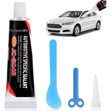 Pâte à Joint Noire Silicone, Mastic d'Étanchéité Voiture, Colle Carrosserie et Colle Pare-Brise, Résistant Haute Température et Imperméable pour Joints Automobiles, 2 50ML (1/5)