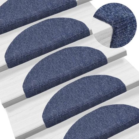 Felpudos autoadhesivos para escaleras, 5 unidades, 65 x 21 x 4 cm, color azul, semicirculares, grandes vidaXL