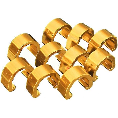 Lot de 10 clips en C dorés pour guide-câbles de VTT (1/5)
