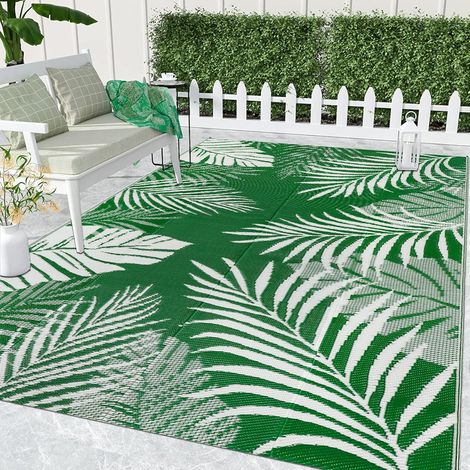 Tapis d'extérieur Terrasse Vert 150x245cm Imperméable Tapis de Sol Exterieur Plastique Tapis de Jardin Pliable Résistant aux intempéries aux UV Tapis pour Extérieur Balcon Plage Pique-Nique (1/5)