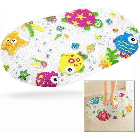 Tapis De Bain Antidérapant Tapis De Baignoire Antidérapant pour Les Enfants,Tapis Douche Mat avec Ventouse Dessin Animé (1/5)